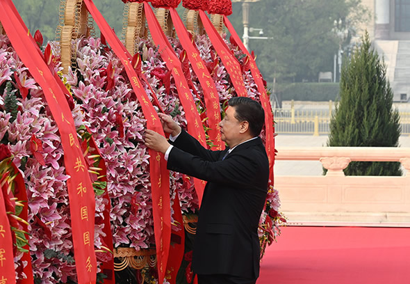 习近平等党和国家领导人出席烈士纪念日向人民英雄敬献花篮仪式…